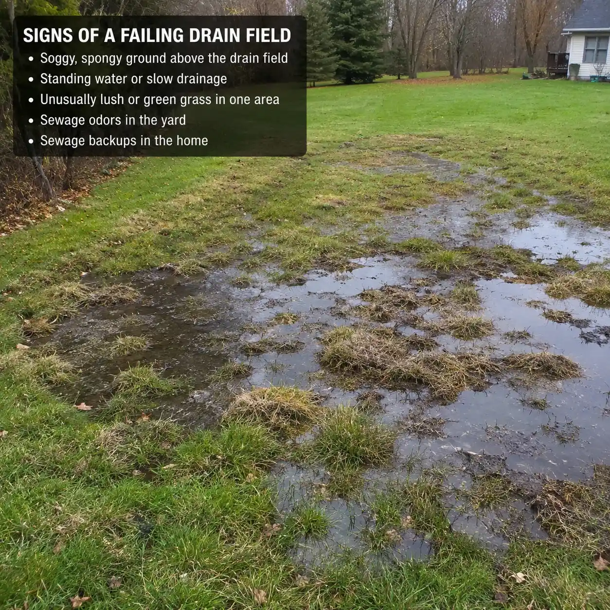 Muddy, foul-smelling backyard near Asheville, NC