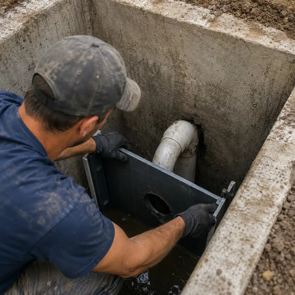 Septic professional making emergency repairs near Asheville, NC